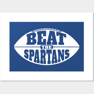 Beat the Spartans // Vintage Football Grunge Gameday Posters and Art